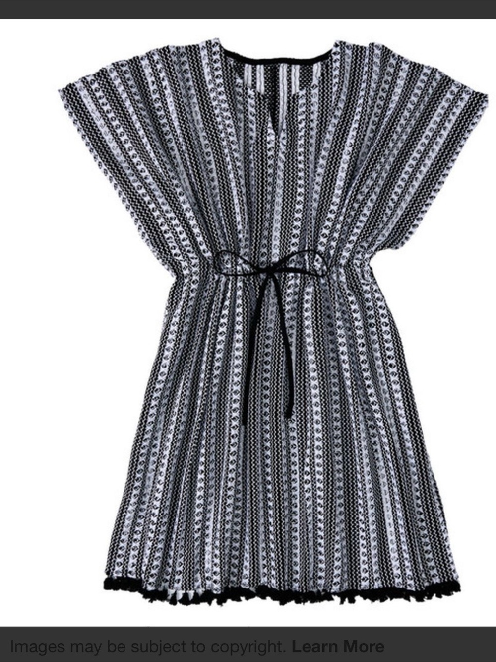 Serra XL Black White Crochet Kaftan Swim Cover Up Beach Resort Dress NWOT